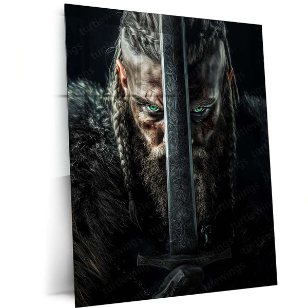 Ragnar Lodbrok Viking Warrior Poster | Legendary Norse King Metal Poster | Epic Wall Frame