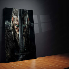 Ragnar Lodbrok Viking Warrior Poster | Legendary Norse King Metal Poster | Epic Wall Frame