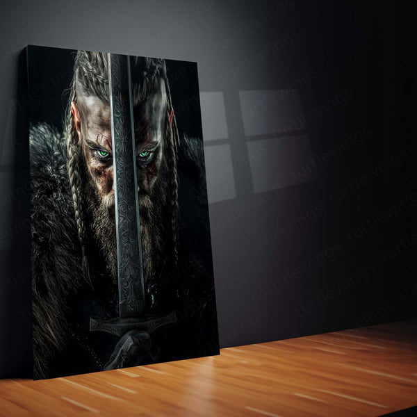 Ragnar Lodbrok Viking Warrior Poster | Legendary Norse King Metal Poster | Epic Wall Frame