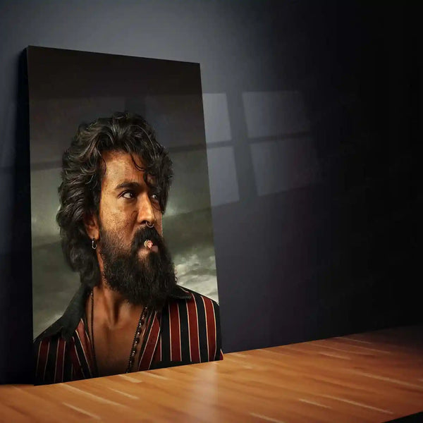 Movies & Series Metal Poster | Ram Charan Mass Stylish Metal Poster | Powerful Telugu Superstar Wall Art | Premium Actor Portrait Frame - TURTLEWINGS 