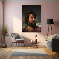 Movies & Series Metal Poster | Ram Charan Mass Stylish Metal Poster | Powerful Telugu Superstar Wall Art | Premium Actor Portrait Frame - TURTLEWINGS 