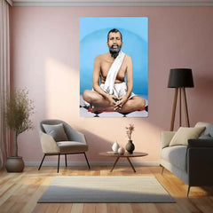 Spiritual Metal Poster | Ramakrishna Paramhansa | Spiritual Peace & Divine Wisdom Wall Art - TURTLEWINGS 