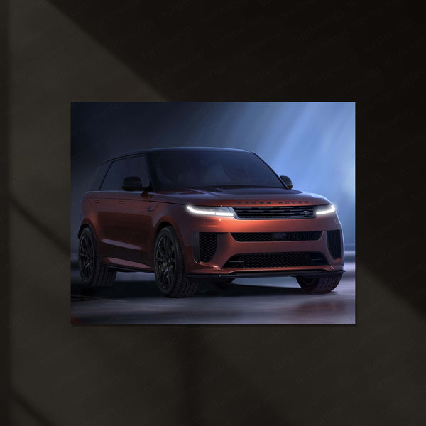 Range Rover Sport Elegance – Luxury SUV Neon LED Metal Poster | Premium Car Wall Frame
