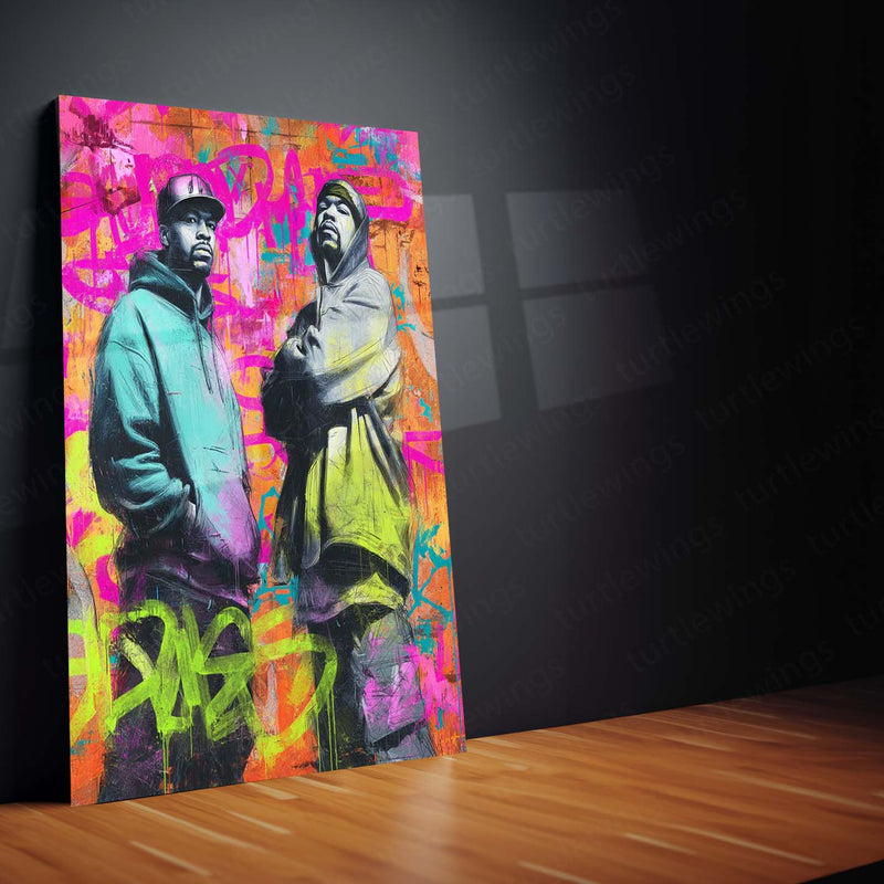 Rapper Art Metal Frame | Hip-Hop Wall Art for Music Lovers - TURTLEWINGS 