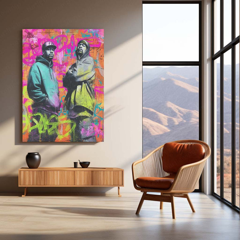 Rapper Art Metal Frame | Hip-Hop Wall Art for Music Lovers - TURTLEWINGS 
