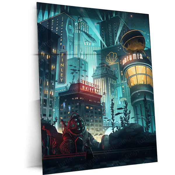 Game Metal Poster | Rapture City – Bioshock Inspired Metal Poster | Gaming Wall Frame