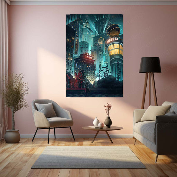 Game Metal Poster | Rapture City – Bioshock Inspired Metal Poster | Gaming Wall Frame
