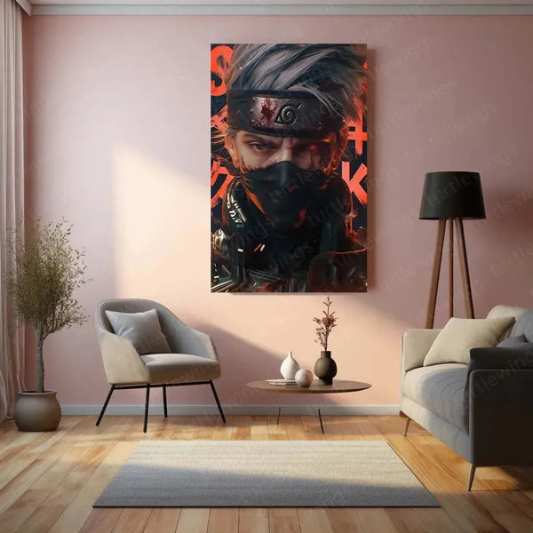 Kakashi Hatake - Naruto Metal Poster | Sharingan & Anbu Art | Anime Wall Decor 2 - TURTLEWINGS 