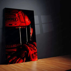 F1 Red Helmet Metal Poster – High-Octane Racing Icon Wall Art - TURTLEWINGS 