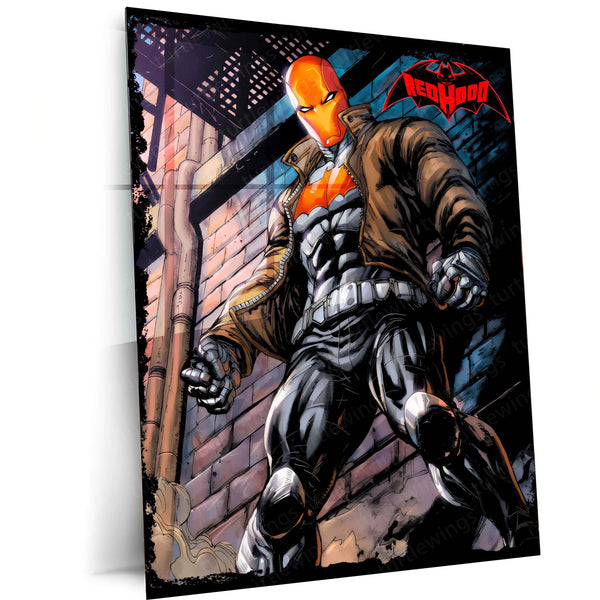 Red Hood – Gotham’s Vigilante Metal Poster | DC Comics Wall Frame