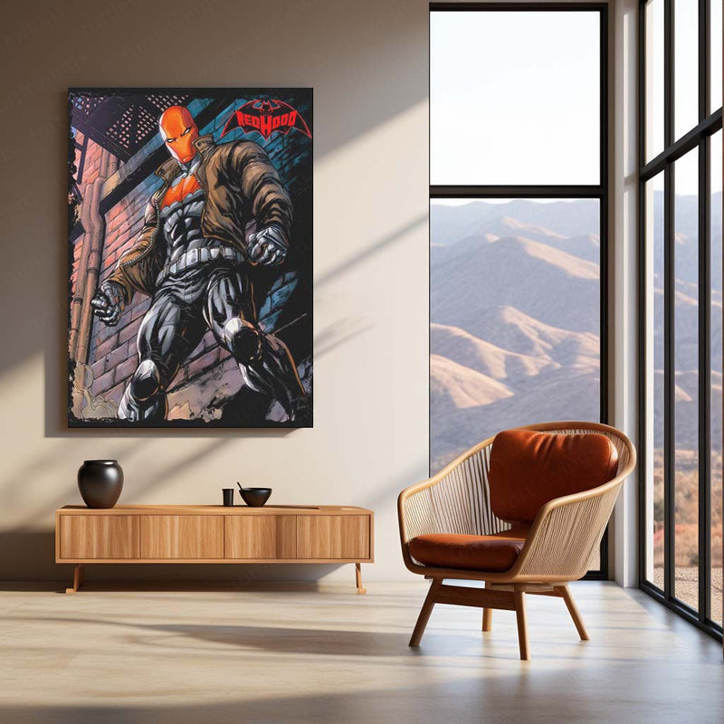 Red Hood – Gotham’s Vigilante Metal Poster | DC Comics Wall Frame