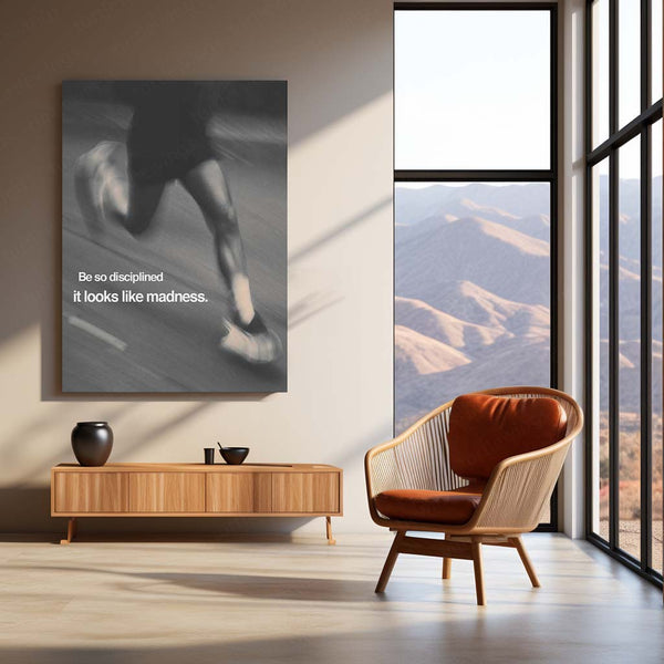 Relentless Discipline – Mental Toughness Motivational Metal Frame | Grit & Grind Wall Art | No-Excuse Mindset Decor