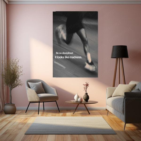 Relentless Discipline – Mental Toughness Motivational Metal Frame | Grit & Grind Wall Art | No-Excuse Mindset Decor