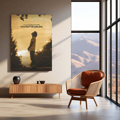 Quote Metal Poster | Remember Who You Are – Inner Strength Quote Metal Frame Self-Identity & Unshakable Confidence Motivational Wall Art | Calm Power Mindset Metal Poster