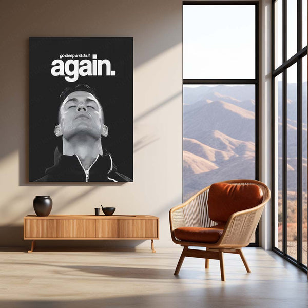 Quote Metal Poster | Cristiano Ronaldo – Reset & Rise Again Metal Frame Elite Discipline, Recovery & Comeback Mindset Wall Art | Relentless Consistency Quote Metal Poster