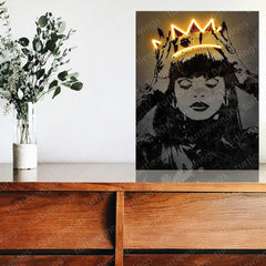 Rihanna Neon LED Metal Frame â Iconic Music Star Wall Art - TURTLEWINGS 