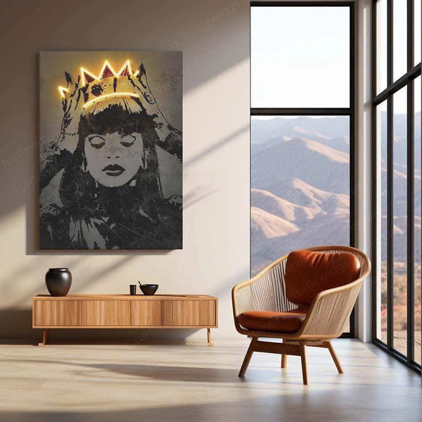 Rihanna Neon LED Metal Frame â Iconic Music Star Wall Art - TURTLEWINGS 