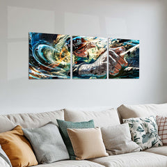 Anime Metal Poster Set of 3 | Naruto | Rock Lee Dynamic Kick Battle Triptych Wall Art