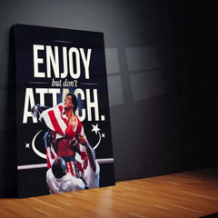 Quote Metal Poster | Rocky Balboa – “ENJOY, but don’t ATTACH.” Quote Metal Frame Wall Art | Boxing Motivation Poster - TURTLEWINGS 
