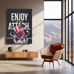 Quote Metal Poster | Rocky Balboa – “ENJOY, but don’t ATTACH.” Quote Metal Frame Wall Art | Boxing Motivation Poster - TURTLEWINGS 