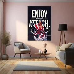 Quote Metal Poster | Rocky Balboa – “ENJOY, but don’t ATTACH.” Quote Metal Frame Wall Art | Boxing Motivation Poster - TURTLEWINGS 