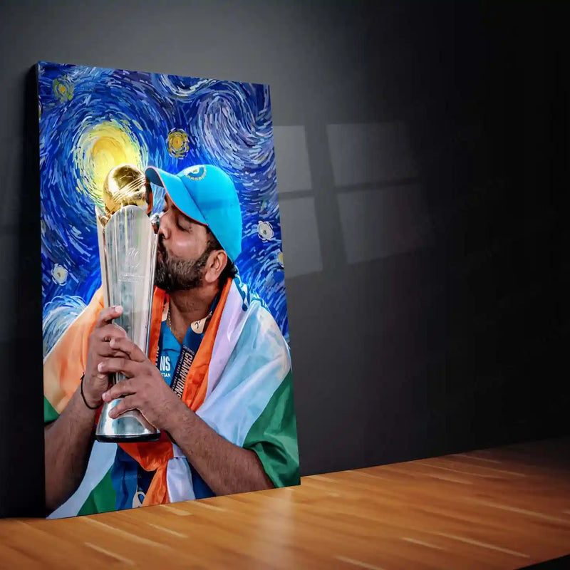 Cricket Metal Poster | Rohit Sharma Celebration Metal Poster – Hitman Cricket Wall Art | Team India 01 - TURTLEWINGS 