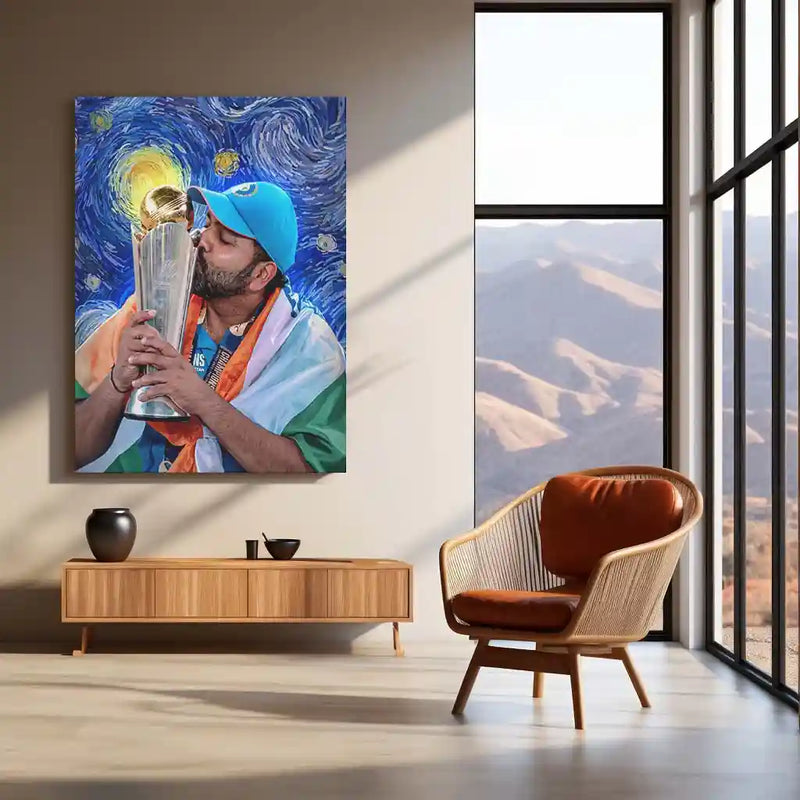Cricket Metal Poster | Rohit Sharma Celebration Metal Poster – Hitman Cricket Wall Art | Team India 01 - TURTLEWINGS 
