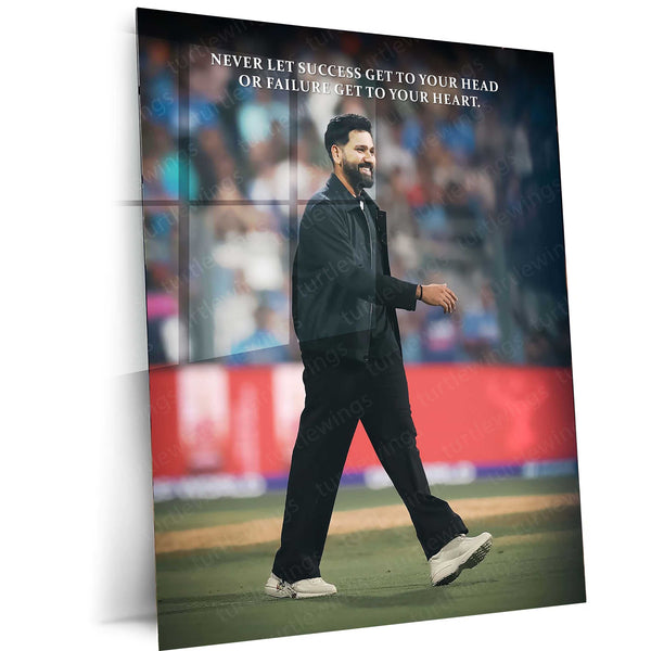 Cricket Metal Frame | Rohit Sharma – Calm Leader Cricket Wall Art | Team India
