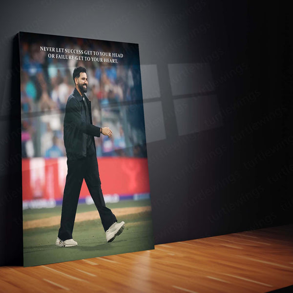 Cricket Metal Frame | Rohit Sharma – Calm Leader Cricket Wall Art | Team India