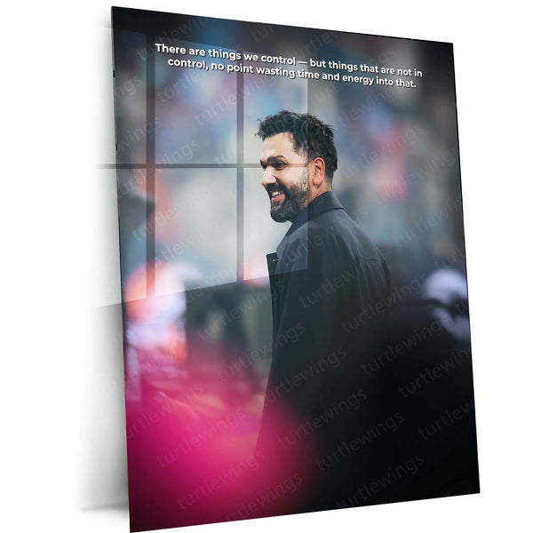 Cricket Metal Frame | Rohit Sharma – Focus & Control Cricket Wall Art | Team India