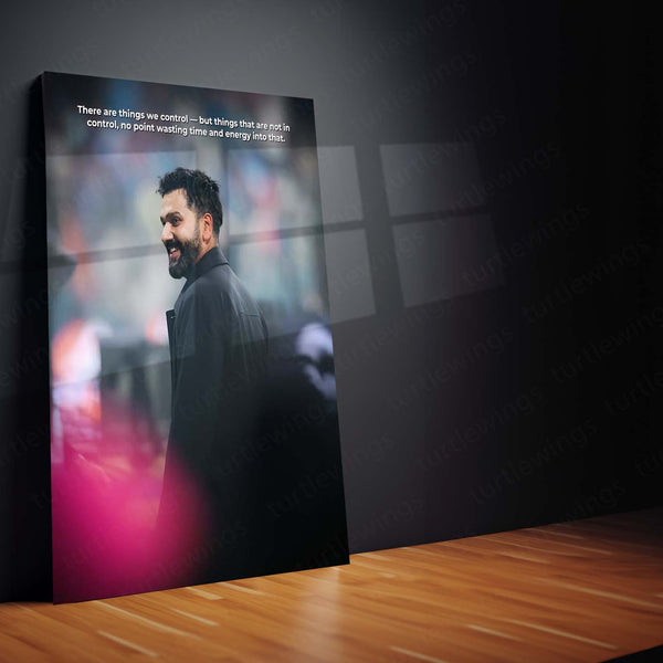 Cricket Metal Frame | Rohit Sharma – Focus & Control Cricket Wall Art | Team India
