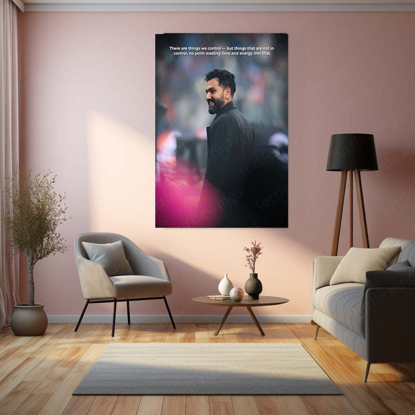 Cricket Metal Frame | Rohit Sharma – Focus & Control Cricket Wall Art | Team India