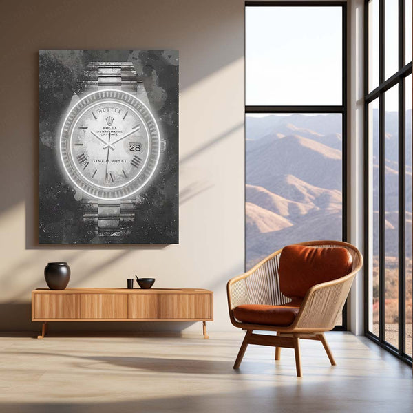 Rolex Logo Neon LED Metal Frame | Luxury Symbol Wall Art | Premium Decor for Watch Collectors & Entrepreneurs