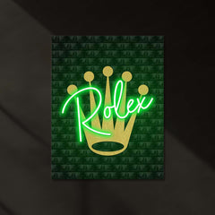 Rolex Logo Neon LED Metal Frame | Luxury Symbol Wall Art | Premium Decor for Watch Collectors & Entrepreneurs