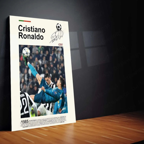 Sports | Cristiano Ronaldo Metal Frame – Iconic Football Wall Art 6 - TURTLEWINGS 