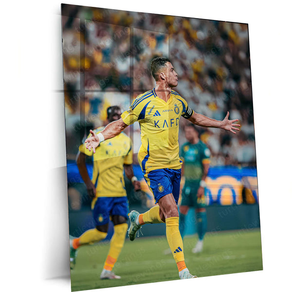 Cristiano Ronaldo Metal Frame | Football Legend Wall Art | CR7 Poster - TURTLEWINGS 