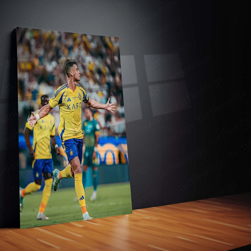 Cristiano Ronaldo Metal Frame | Football Legend Wall Art | CR7 Poster - TURTLEWINGS 