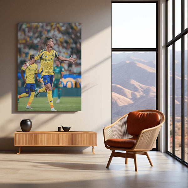 Cristiano Ronaldo Metal Frame | Football Legend Wall Art | CR7 Poster - TURTLEWINGS 