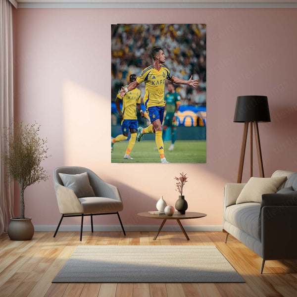 Cristiano Ronaldo Metal Frame | Football Legend Wall Art | CR7 Poster - TURTLEWINGS 