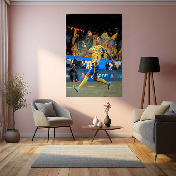 Cristiano Ronaldo Metal Frame | Football Legend Wall Art | CR7 Poster 01 - TURTLEWINGS 