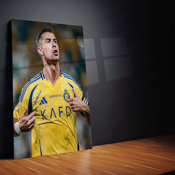 Cristiano Ronaldo Metal Frame | Football Legend Wall Art | CR7 Poster 02 - TURTLEWINGS 