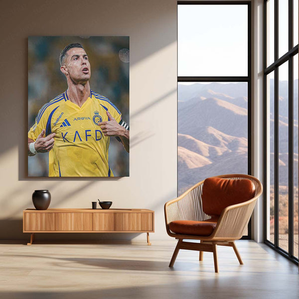 Cristiano Ronaldo Metal Frame | Football Legend Wall Art | CR7 Poster 02 - TURTLEWINGS 