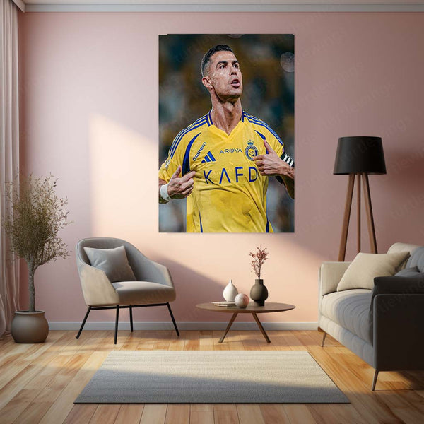 Cristiano Ronaldo Metal Frame | Football Legend Wall Art | CR7 Poster 02 - TURTLEWINGS 