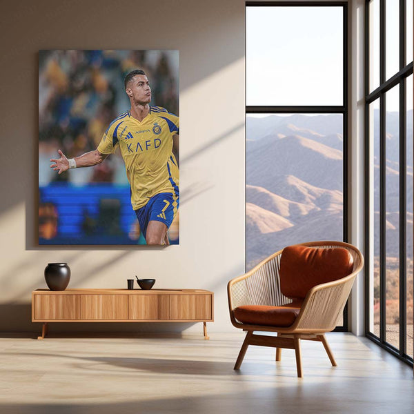 Cristiano Ronaldo Metal Frame | Football Legend Wall Art | CR7 Poster 03 - TURTLEWINGS 