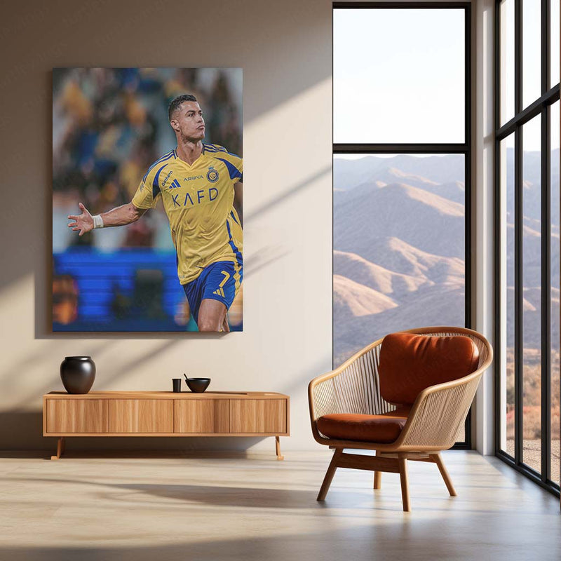 Cristiano Ronaldo Metal Frame | Football Legend Wall Art | CR7 Poster 03 - TURTLEWINGS 
