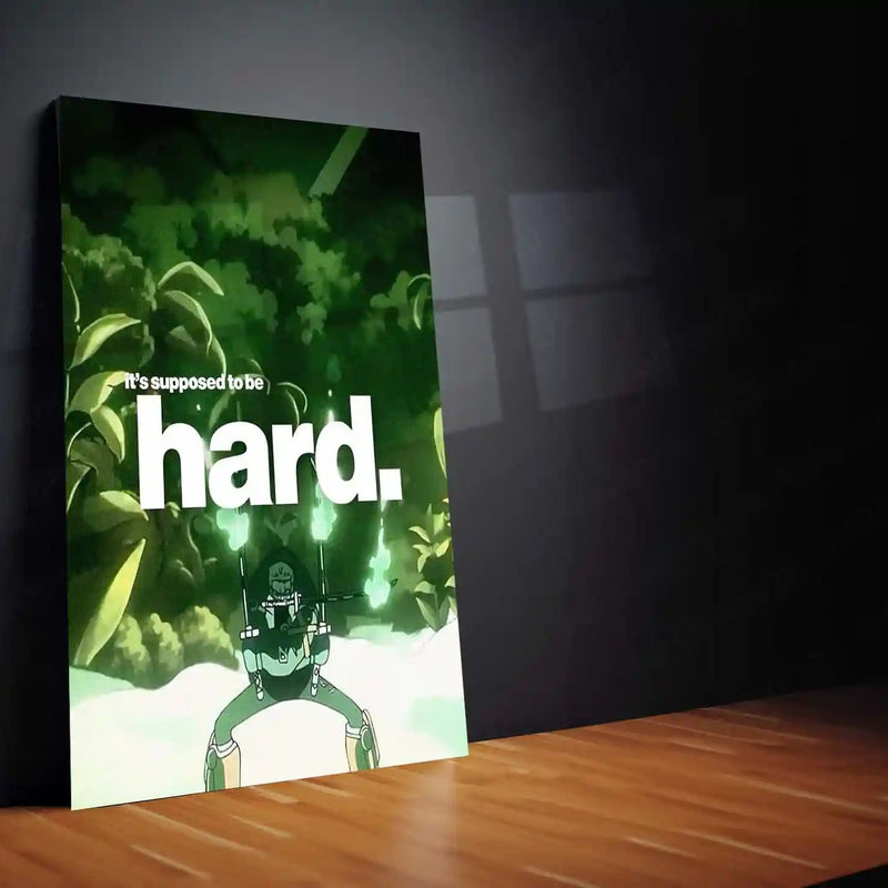 Quote Metal Poster | Roronoa Zoro – It’s Supposed to Be Hard | Elite Discipline Metal Poster - TURTLEWINGS 