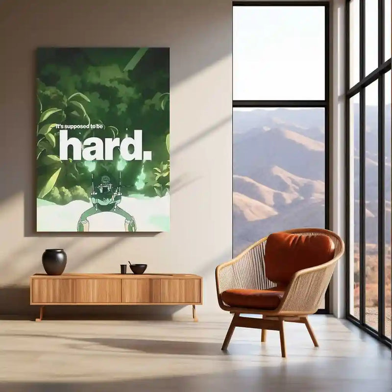 Quote Metal Poster | Roronoa Zoro – It’s Supposed to Be Hard | Elite Discipline Metal Poster - TURTLEWINGS 
