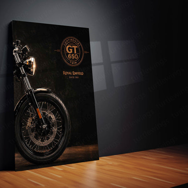 Bike Metal Poster Set of 3 | Royal Enfield Continental GT 650 Café Racer Spirit Triptych Wall Art