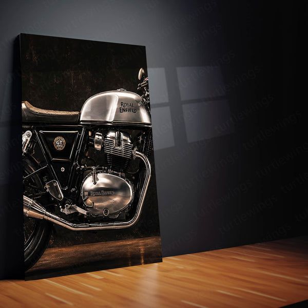 Bike Metal Poster Set of 3 | Royal Enfield Continental GT 650 Café Racer Spirit Triptych Wall Art