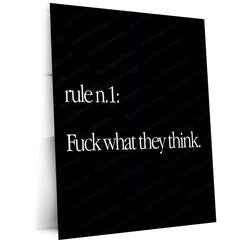 Quote Metal Poster | Rule No. 1 Metal Frame | Zero Approval Mindset Wall Art | Bold Quote Metal Poster - TURTLEWINGS 